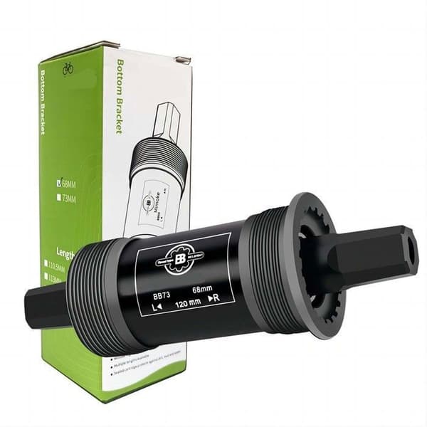 Cykelbottenfäste, BSA-Innenlager Hålaxel för vev 68x 110,5-126mm avsmalnande fyrkantsaxel BB73