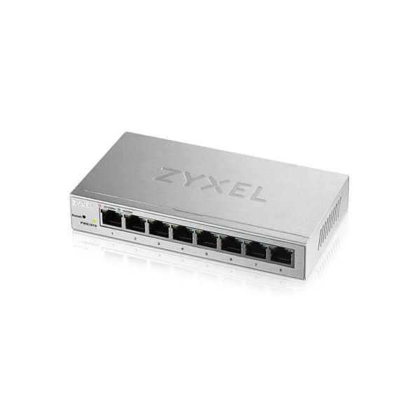 ZYXEL GS1200-8 8-portars hanterbar Ethernet-switch - 2 lager stöds - Twisted Pair - Desktop Silver