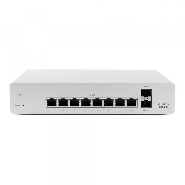 Cisco Meraki Cloud Managed MS220-8 Managed Switch 8 x 10-100-1000 + 2 x Gigabit SFP Desktop