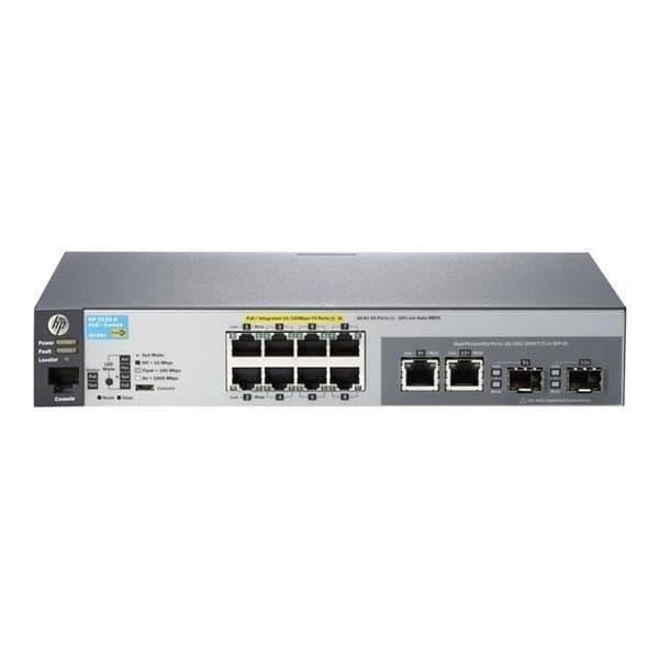 HPE ARUBA 2530-8-PoE+ Switch - Managed - 8 x 10/100 + 2 x Gigabit SFP + 2 x 10/100/1000