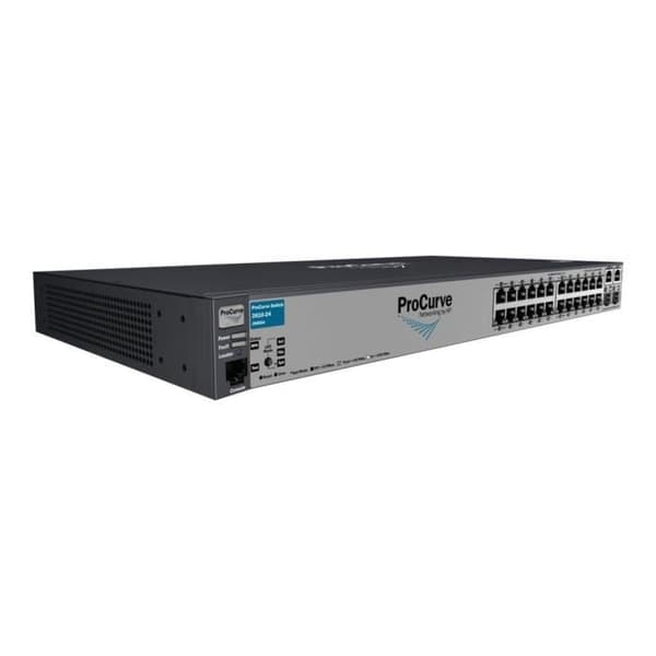 HPE 2610-24 Switch Managed Switch 24 x 10-100 + 2 x SFP + 2 x 10-100-1000 Rackmonterbar- USED