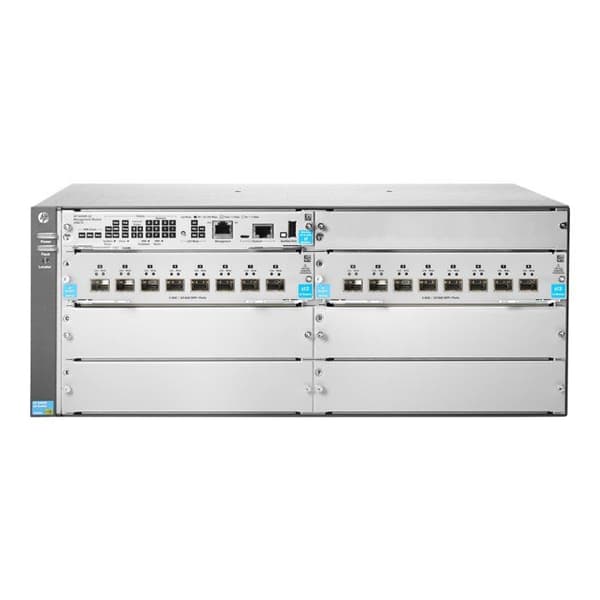 HPE ARUBA - 5406R 16-portars SFP+ (ingen PSU) v3 zl2 - Switch - Managed - 16 x 1 Gigabit / 10 Gigabit SFP+ - Rackmonterbar Silver