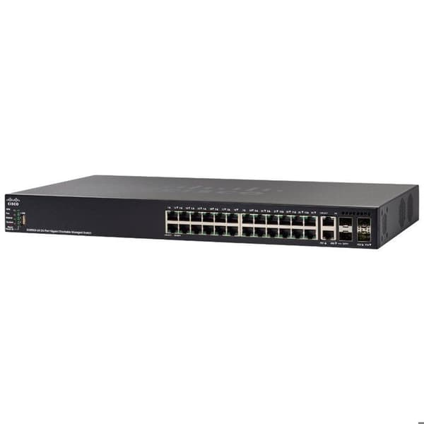 Cisco Small Business SG550X-24 - Switch - C3 - Managed - 24 x 10-100-1000 + 2 x 10GB SFP+ (upplänk) + 2 x 10GBase- USED Svart