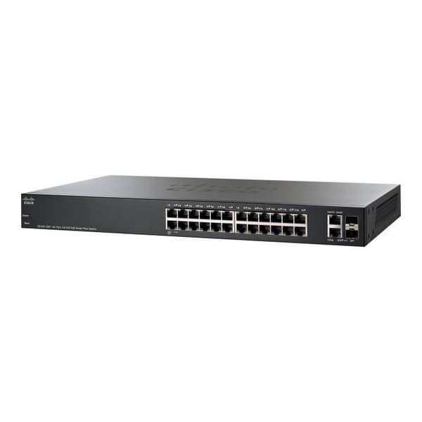 Cisco Small Business Smart Plus SF220-24P Managed Switch 4 x 10-100 (PoE+) + 20 x 10-100 (PoE) + 2 x SFP Gigabit Combo...