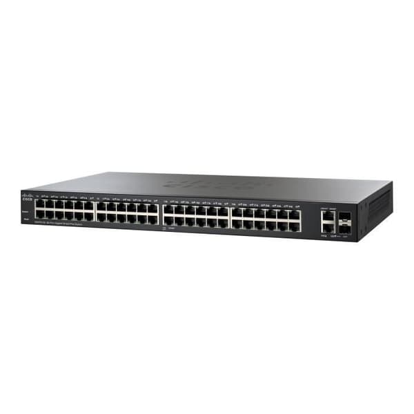 Cisco Small Business Smart Plus SG220-50 Managed Switch 48 x 10-100-1000 + 2 x SFP Combo Gigabit Desktop,... Svart