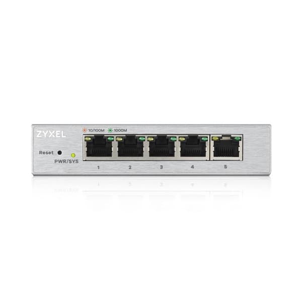 ZYXEL GS1200-5 5-portars hanterbar Ethernet-switch - 2 lager stöds - Twisted Pair - Desktop Silver