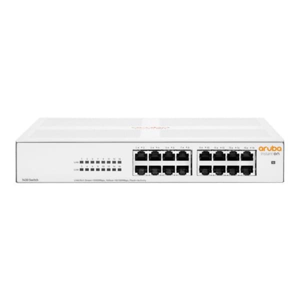 HPE Aruba Instant On 1430 16G Class4 PoE 124W Switch - Switch - unmanaged - 16 x 10/100/1000 (PoE Class 4) - Desktop, Vit