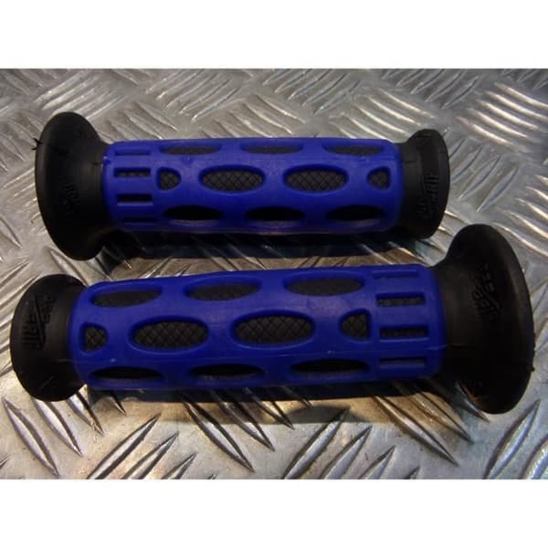 par gummibeläggning styre 22 mm progrip 768 blå och svart motorcykel skoter fyrhjuling ...