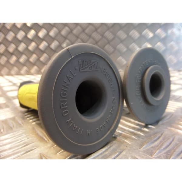 par gummibeläggning styre 22 mm progrip 792 grå och gul motorcykel skoter fyrhjuling