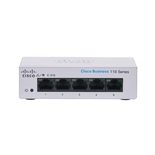 Cisco® Business CBS110-5T-D Unmanaged Switch | 5 GE-portar | Kontor | Strömförsörjning Extern | Begränsad livstidsgaranti