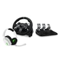 Miniatyrbild 1 av 3: Logitech G920 Driving Force Racing ratt och pedalpaket för PC-Mac-Xbox One-Xbox Series X-S Svart + Headset