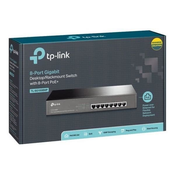 TP-LINK TP-LINK TL-SG1008MP 8-portars Ethernet-switch - 2 lager stöds - Twisted Pair