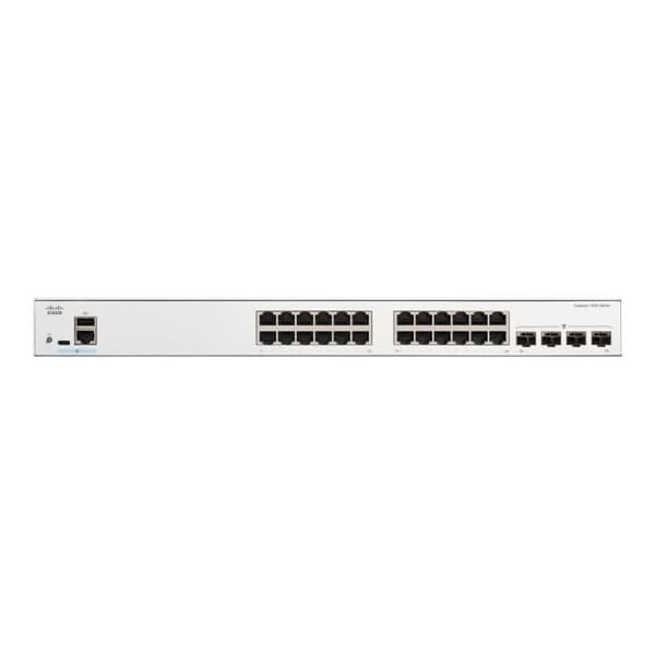 - Cisco - Cisco Catalyst 1200-24T-4G - Switch - C3 - intelligent - 24 x 10/100/1000 (PoE+) + 4 x Gigabit SFP - R-monterbar