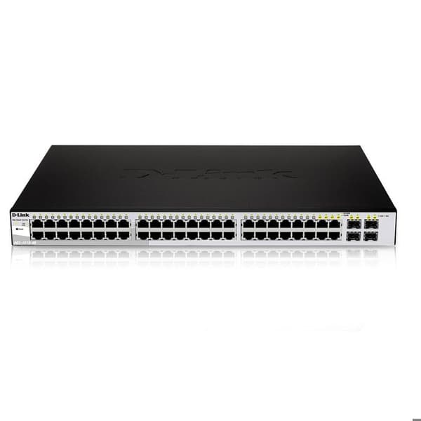 NÄTVERK, Switch, Fristående Switch, Switch D-Link Smart 52p Giga 4combo Specifikationer 52N LAN-portar Datatyp och hastighet