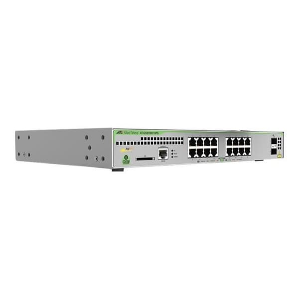 Allied Telesis CentreCOM AT-GS970M-18PS Managed C3 Switch 16 x 10-100-1000 (PoE+) + 2 x SFP (mini-GBIC)... Grå