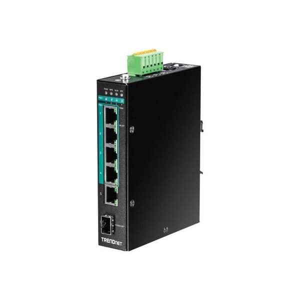TRENDNET TI-PG541i 5-portars hanterbar Ethernet-switch - 3 lager stöds - Modulär - Fiberoptik Svart