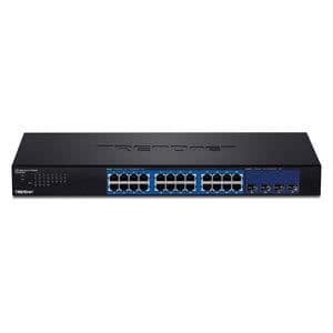 TRENDNET TEG-30284 24-portars Hanterbar Ethernet-switch - 2 lager stöds - Modulär - Fiberoptisk Svart
