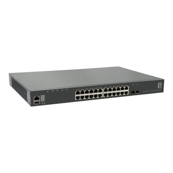 Level One GTL-2881 L3 Lite Managed Switch 24 x 10-100-1000 + 2 x SFP+ Rackmonterbar
