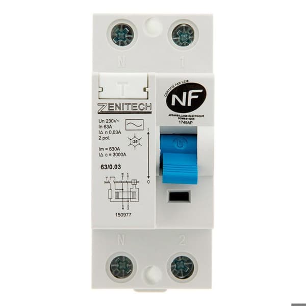 Differentialbrytare 63/2 30mA Typ AC NF - Zenitech