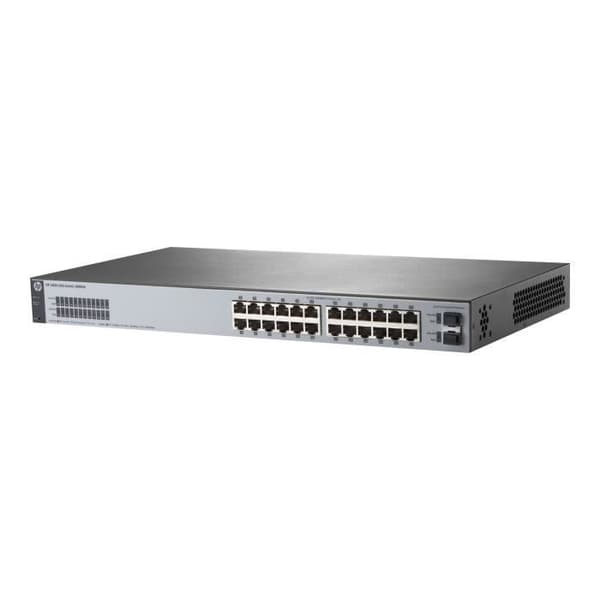 HPE 1820-24G - Switch - Managed - 24 x 10-100-1000 + 2 x Fast Ethernet-Gigabit SFP - Desktop, Rackmonterbar