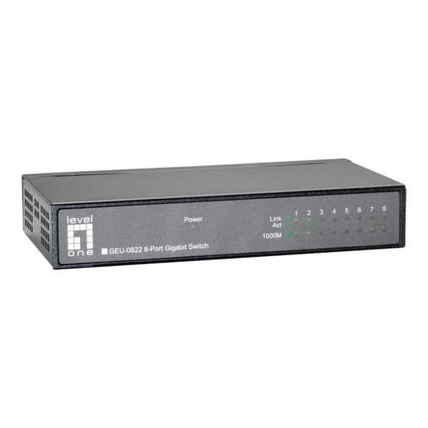 Level One GEU-0822 - Switch - 8 x 10-100-1000 - Desktop Svart