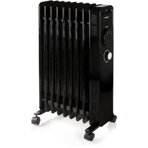 Oljefylld kylare - 2000 W - DOMO - DO7327R - 42,5 x 28 x 64 cm - Svart