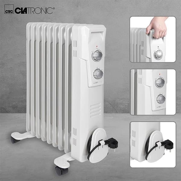 Oljefylld kylare 9R 2000W Clatronic RA 3736 Vit