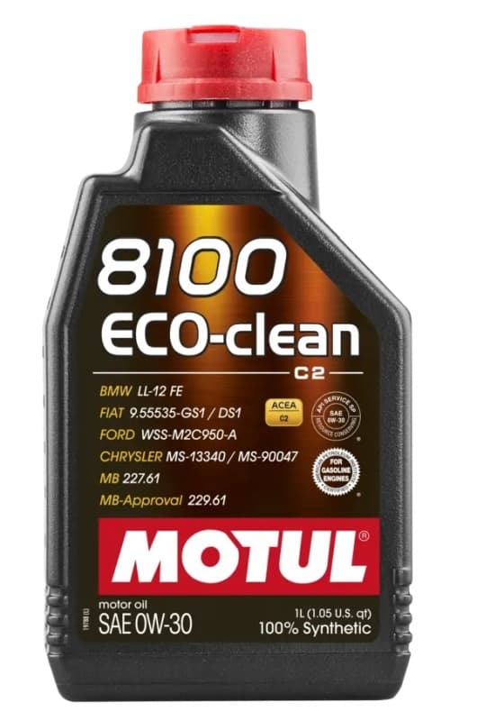 MOTUL OLIE 0W30 1L 8100 ECO CLEAN DPF / C2 / SN / WSS M2C 950-A / 9.55535-GS1 / STJLR.03.5007 / MS-13340 / TOYOTA / HONDA / SUBARU