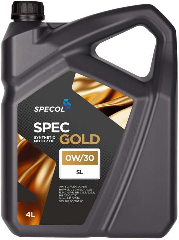 SPECOL OLIE 0W30 4L SPEC GOLD SN/CF / A3/B4 / LL01 / GM LL A 025 / GF5 / 229.3 229.5 / RN0710 / VOLVO 95200356 / 502.00 505.00