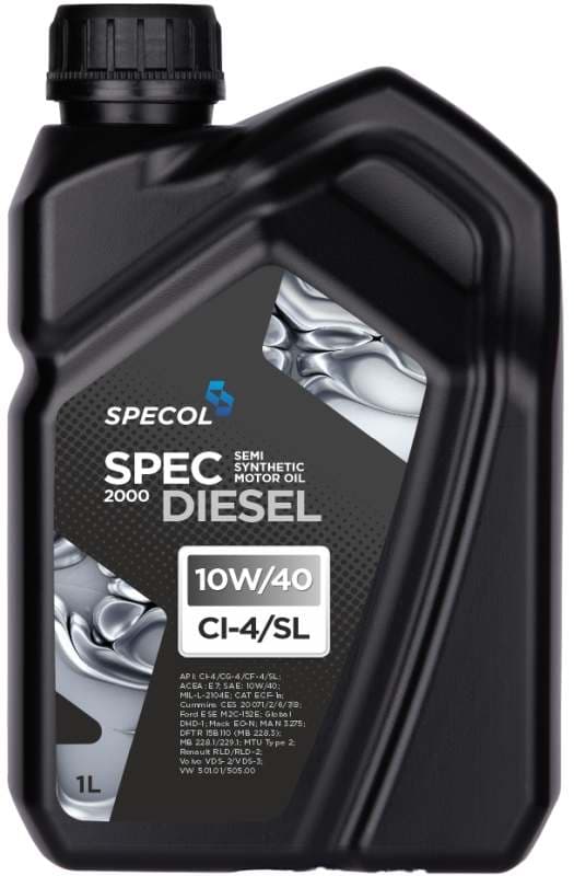 SPECOL ÖLJY 10W40 1L SPEC DIESEL 2000 CI-4/SL / 228.2 228.3 229.1 / MAN 3275 / VDS 2/3