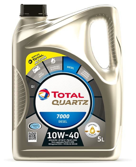 TOTAL OLIE QUARTZ 10W40 5L DIESEL 7000 / A3/B4 / SN/CF / 229.1 / 501.01 505.00 / B71 2300 B71 2294/B