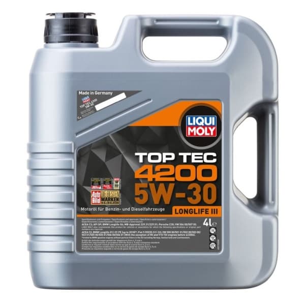 LIQUI MOLY ÖLJY 5W30 4L TOP TEC 4200 C2/C3 / SN/CF / 504.00 507.00 / 229.31 229.51 / LL04 / C30 / B71 2290