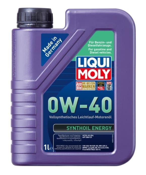 LIQUI MOLY OLIE 0W40 1L SYNTHOLIE ENERGI A3/B4 / SM/CF / 229.3 / A40 / 502.00 505.00 / WSS-M2C 937-A