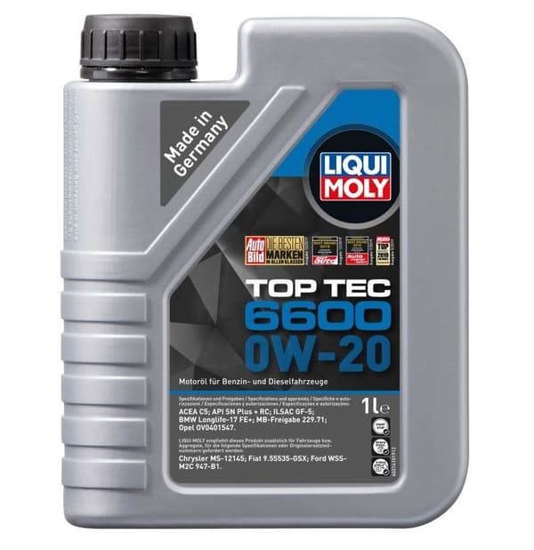 LIQUI MOLY ÖLJY 0W20 1L TOP TEC 6600 SP / C5 / GF-6A / LL-17 FE+ / STJLR.03.5006 / MB229.71 / OV0401547