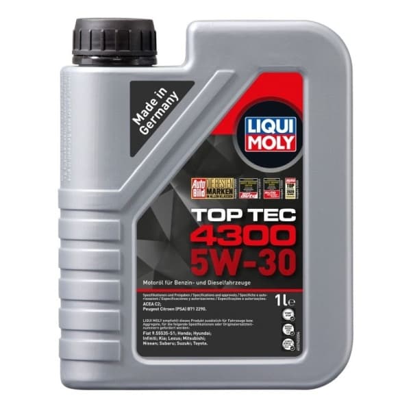 LIQUI MOLY OLIE 5W30 1L TOP TEC 4300 DPF/FAP / C2 / SN/CF / B71 2290 / RN0700 / GF-3