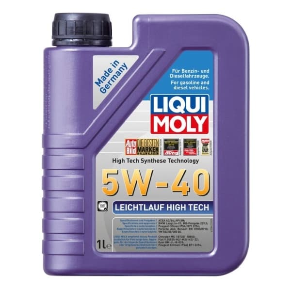 LIQUI MOLY OLIE 5W40 1L LEICHTLAUF HIGH TECH A3/B4 / SN/CF / 502,00 505,00 / 229,5 / LL01 / A40 / RN0700 710
