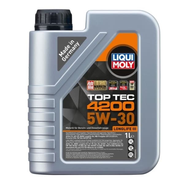 LIQUI MOLY ÖLJY 5W30 1L TOP TEC 4200 C2/C3 / SN/CF / 504.00 507.00 / 229.31 229.51 / LL04 / C30 / B71 2290