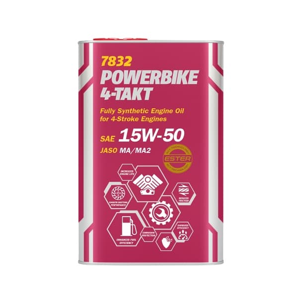MANNOLOLJA 15W50 1L 4T POWERBIKE SM / JASO MA/MA2 / METALLFÖRPACKNING
