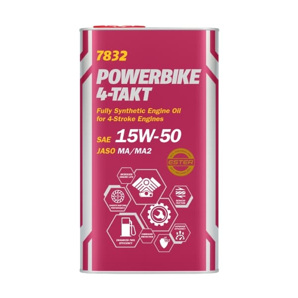 MANNOL ÖLJY 15W50 4L 4T POWERBIKE SM / JASO MA/MA2 / METALLIPAKKAUS