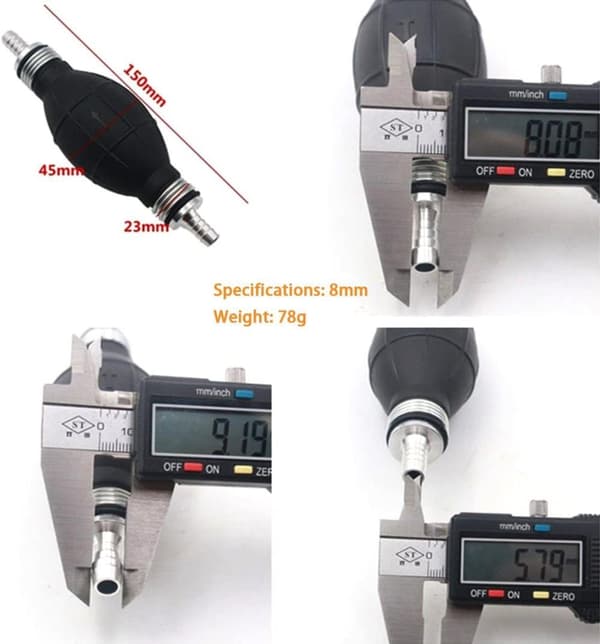 8mm Fuel Primer Bulb Bilbåt, 2st Bränsle Diesel Handpump för överföring Gas Bränsle Diesel Vatten Flytande Automotive