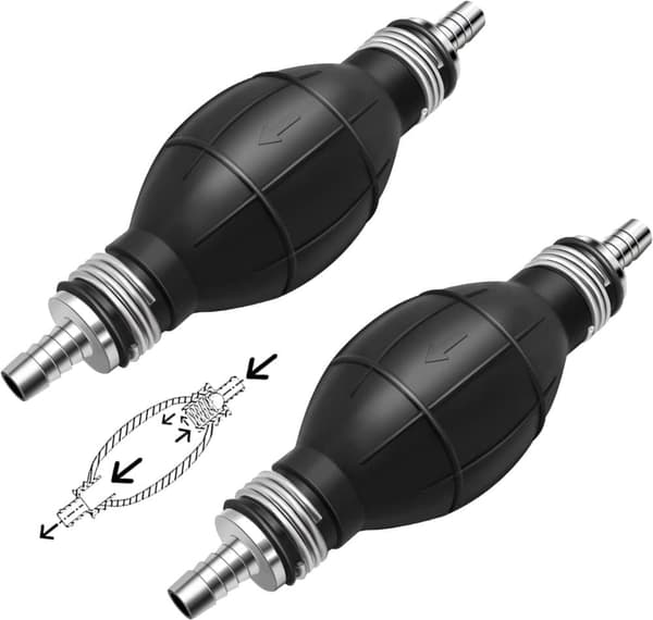 8mm Fuel Primer Bulb Bilbåt, 2st Bränsle Diesel Handpump för överföring Gas Bränsle Diesel Vatten Flytande Automotive