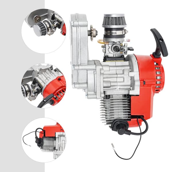 49cc 2-takts motor, luftkølet, CVT gearkasse, 1,9 kW effektudgang