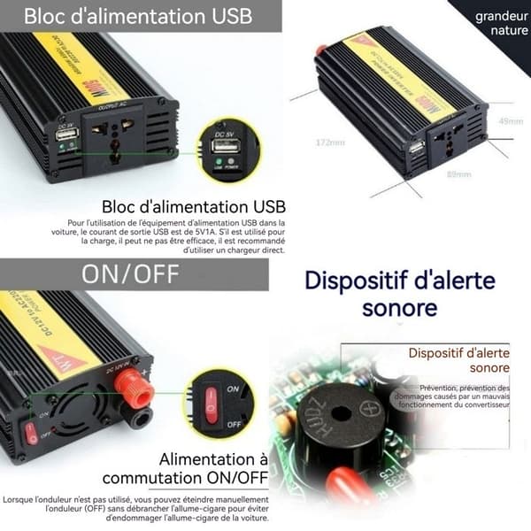 Konverter transformator spanning INN® 12v 220V/110 Tändare strömförsörjning elektrisk universaluttag batteriladdare