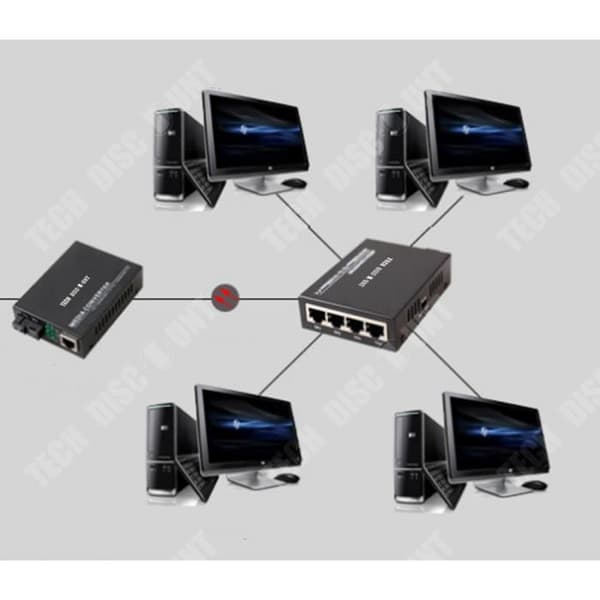 Optisk Ethernet-konverter - Tech Discount® - SC RJ45 - 10/100Mbps - 20km