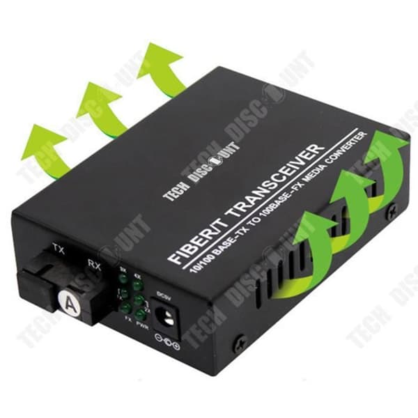 Optisk Ethernet-konverter - Tech Discount® - SC RJ45 - 10/100Mbps - 20km