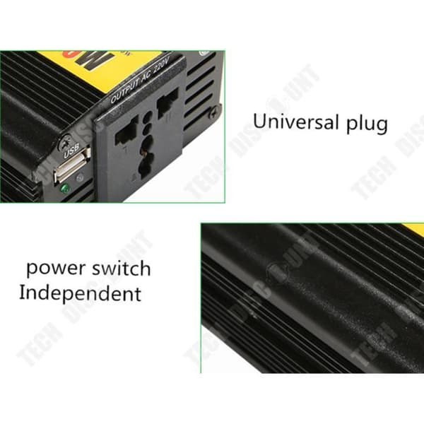 TD® Omvandlare spänningstransformator 12v 220V-110 Cigarettändare strömförsörjning universaluttag batteriladdare
