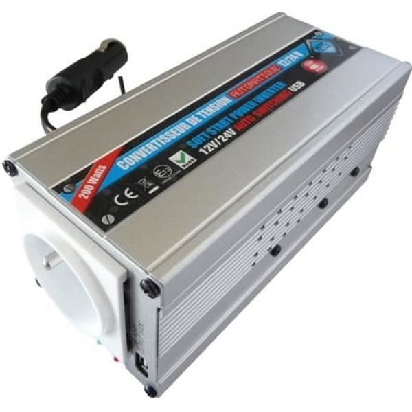 HTC Converter 12 / 24 V Automatisk 220 / 240 V 200 W USB 0,5 A