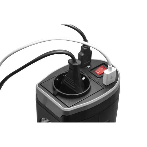 Adapter för billaddare med 2 USB-portar och säkerhetskontakt