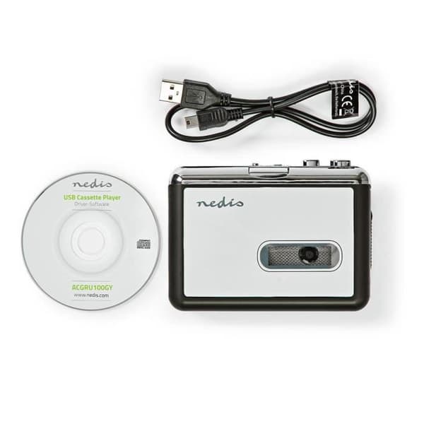 Kassettomvandlare - NEDIS - ACGRU100GY - Bärbar - USB - Batteri