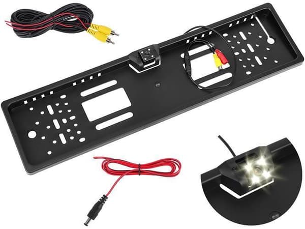 Backkamera Regskylt IP68 LED Mörkerseende 170 Grader Vidvinkel
